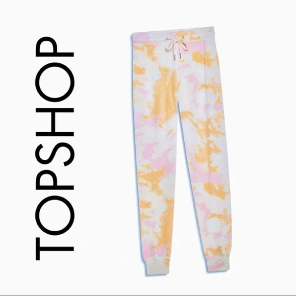LAST CHANCE!! Topshop Slim-Fit Tie-Dye Joggers SZ 14 NWT - Picture 1 of 13